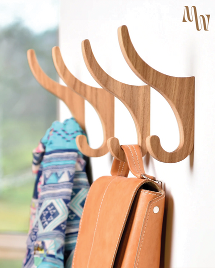 Set of 2 Wooden Wall Hooks | 4 Styles