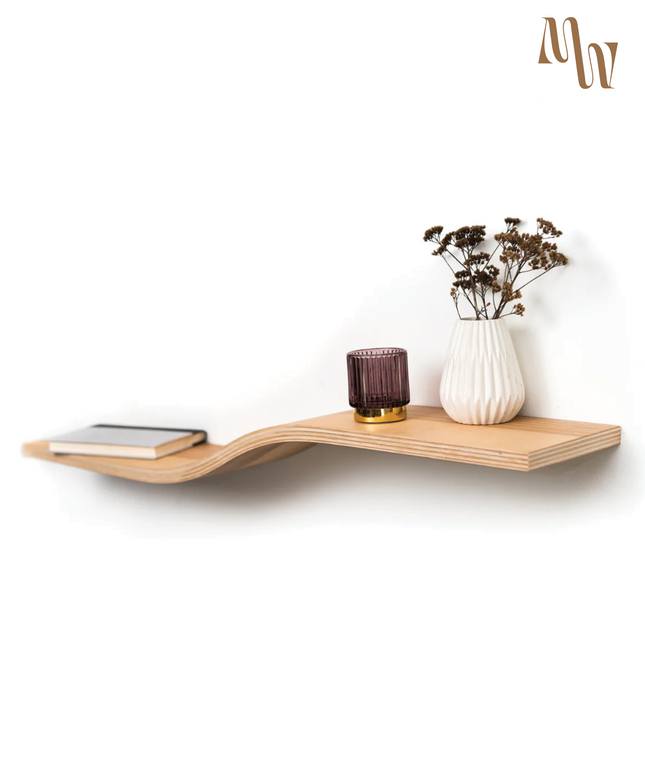 Simple Wavy Floating Wall Shelf