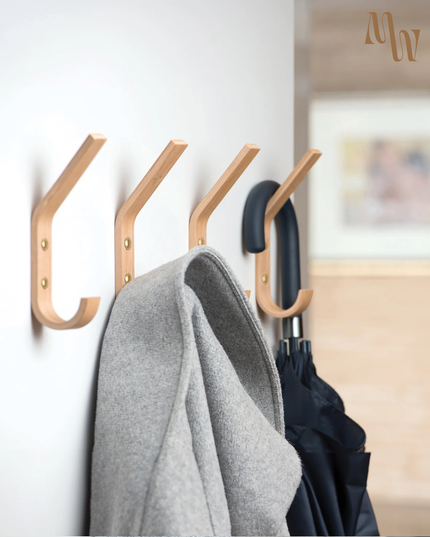 Set of 2 Wooden Wall Hooks | 4 Styles