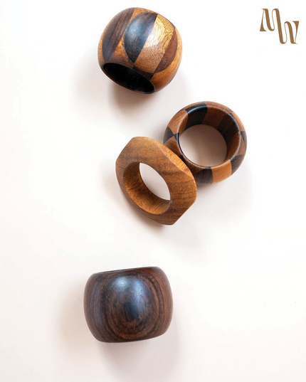 Wood Napkin Rings | Set of 4