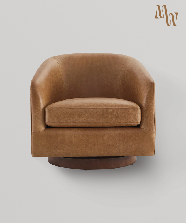 Teddy Swivel Chair | Genuine Leather