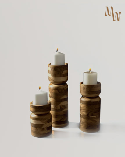 Cylindrical Candle Holder | Set of 3