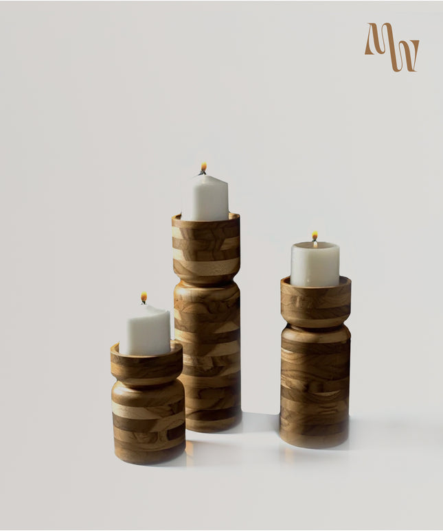 Cylindrical Candle Holder | Set of 3