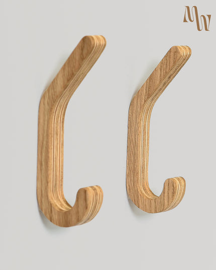 Set of 2 Wooden Wall Hooks | 4 Styles