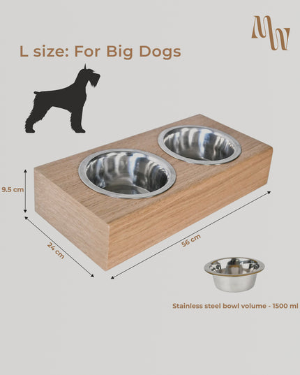 Wooden Elevated Dog Bowl Stand | 3 Sizes