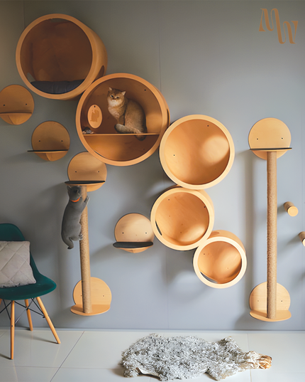 Minimalist Circular Cat Wall Furniture