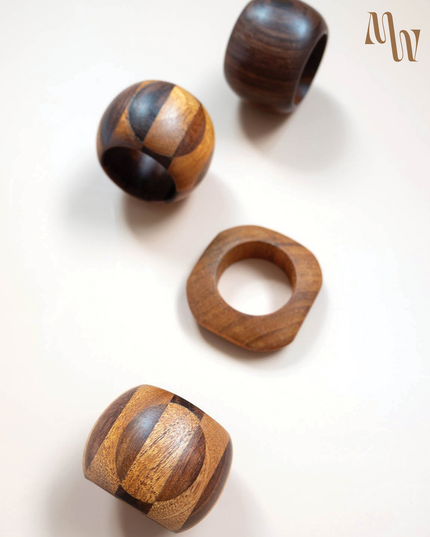 Wood Napkin Rings | Set of 4