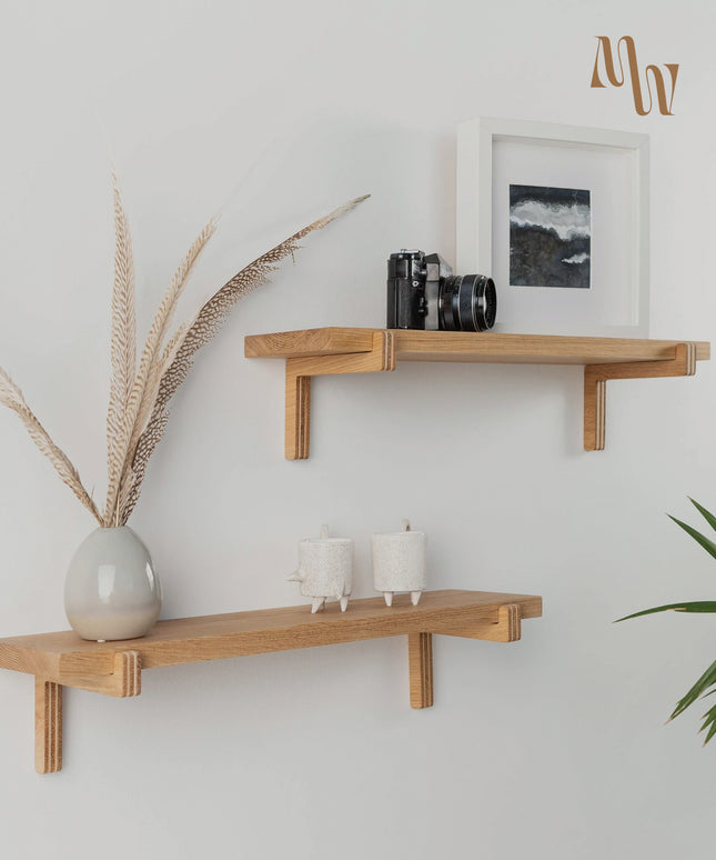 Floating Wooden Wall Shelves | Set of 2 & Set of 4