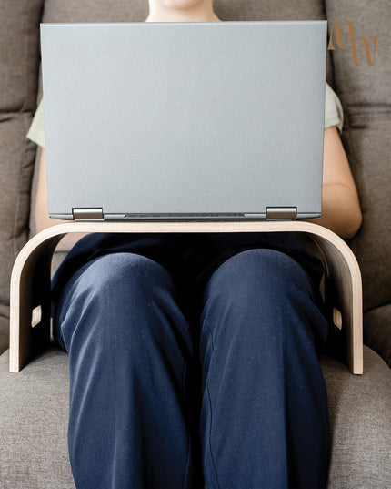 Wooden Laptop Stand With Ventilation Holes