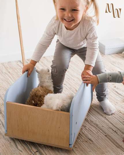 Whale Wooden Toy Box on Wheels