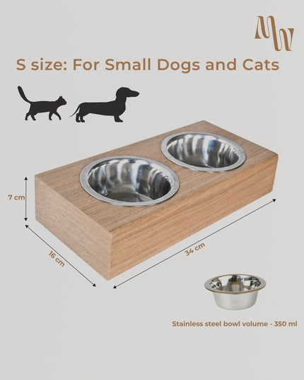 Wooden Elevated Dog Bowl Stand | 3 Sizes