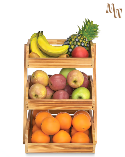 3-Tier Wooden Fruit Basket