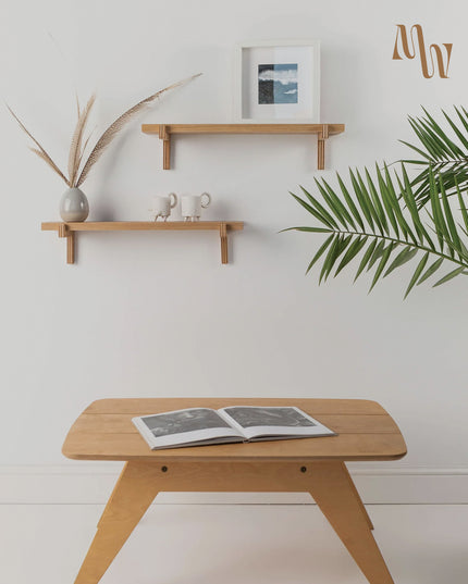 Floating Wooden Wall Shelves | Set of 2 & Set of 4