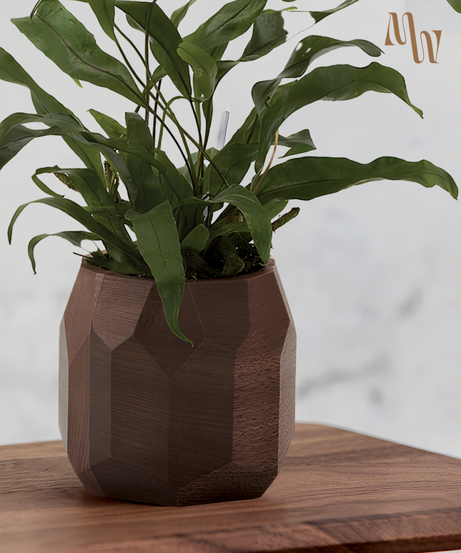 Wooden Multi-purpose Geometric Pot