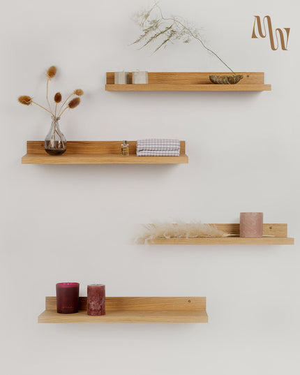 Floating Wooden Shelves Ver 2 | Set of 2 & Set of 4