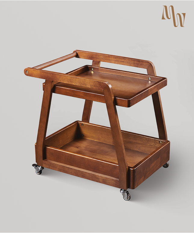 Wooden Bar Cart With Wheels