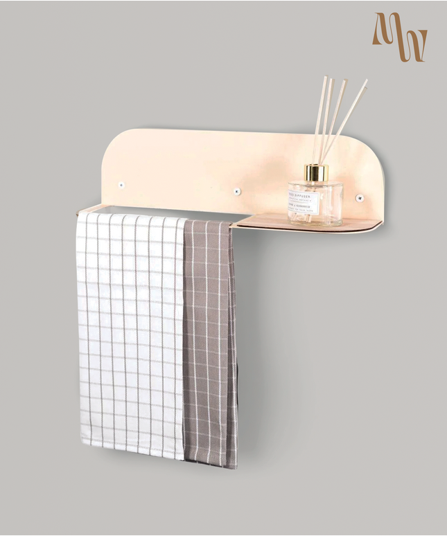 Wooden Towel Rack and Shelf