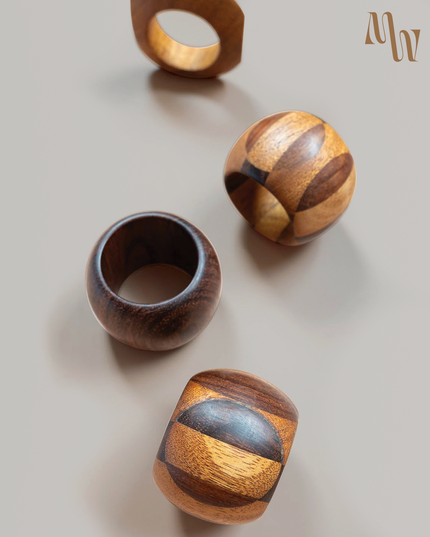 Wood Napkin Rings | Set of 4