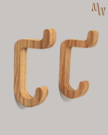 Set of 2 Wooden Wall Hooks | 4 Styles