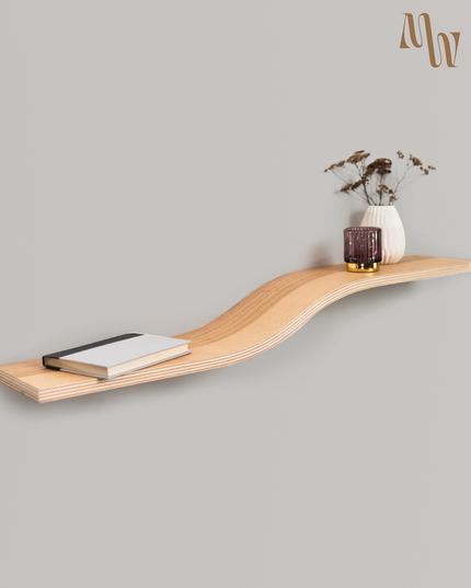 Simple Wavy Floating Wall Shelf