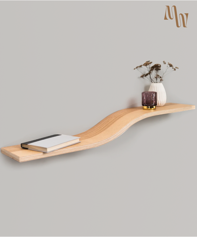 Simple Wavy Floating Wall Shelf | 2 Sizes