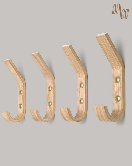 Set of 2 Wooden Wall Hooks | 4 Styles