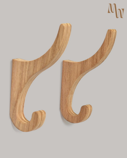 Set of 2 Wooden Wall Hooks | 4 Styles